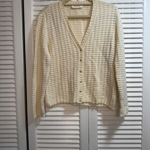 Escada Cream Textured Cardigan